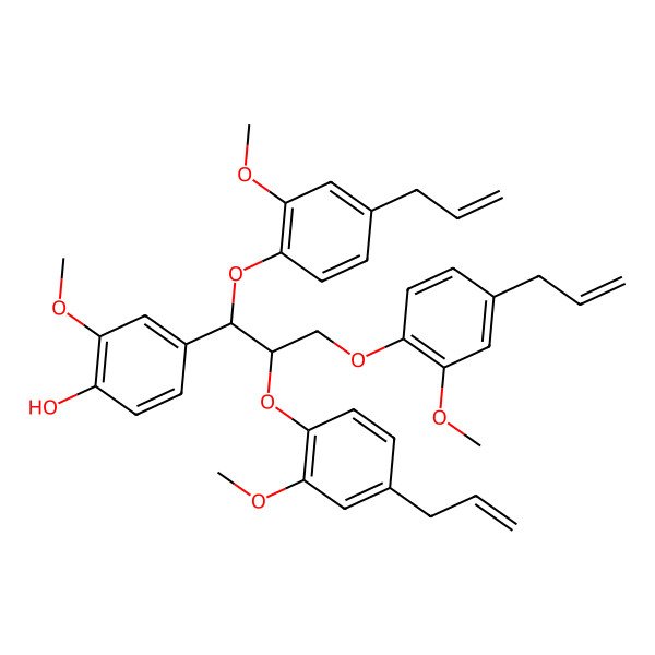 2D Structure of 2-methoxy-4-[(1S,2S)-1,2,3-tris(2-methoxy-4-prop-2-enylphenoxy)propyl]phenol