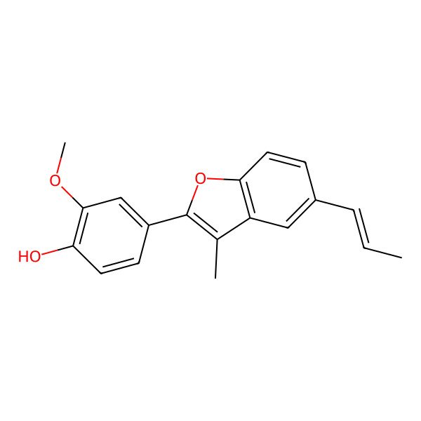 2D Structure of 2-Methoxy-4-[3-methyl-5-(1-propenyl)-2-benzofuranyl]-phenol