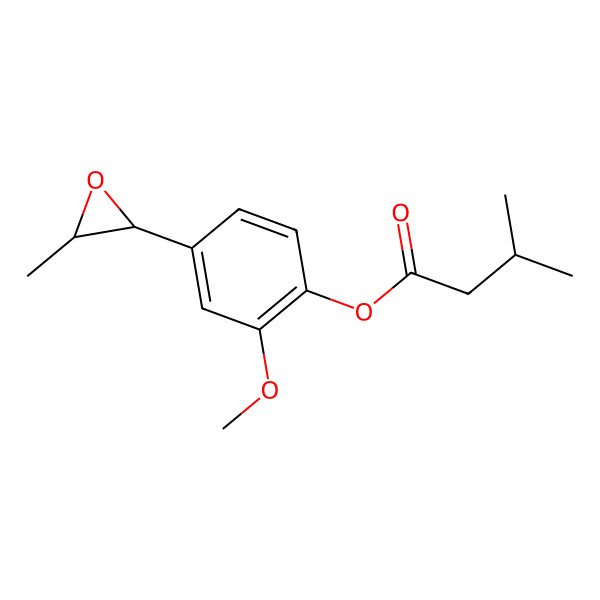 2D Structure of [2-Methoxy-4-(3-methyloxiran-2-yl)phenyl] 3-methylbutanoate