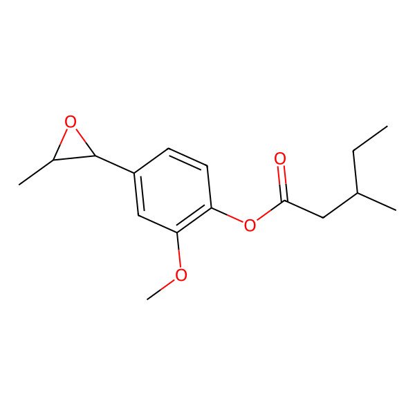 2D Structure of [2-Methoxy-4-(3-methyloxiran-2-yl)phenyl] 3-methylpentanoate