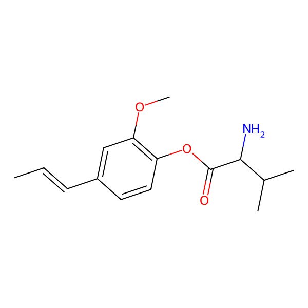 2D Structure of [2-methoxy-4-[(E)-prop-1-enyl]phenyl] (2S)-2-amino-3-methylbutanoate