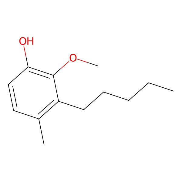 2D Structure of 2-Methoxy-4-methyl-3-pentylphenol
