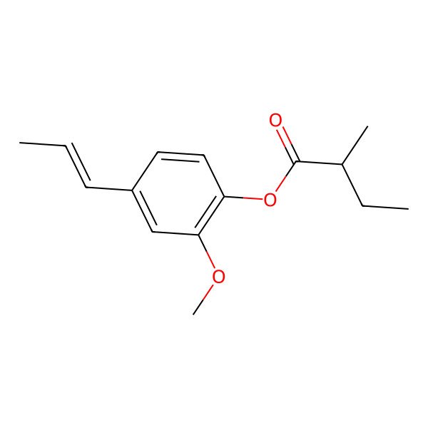 2D Structure of (2-Methoxy-4-prop-1-enylphenyl) 2-methylbutanoate 2D Structure of (2-Methoxy-4-prop-1-enylphenyl) 2-methylbutanoate