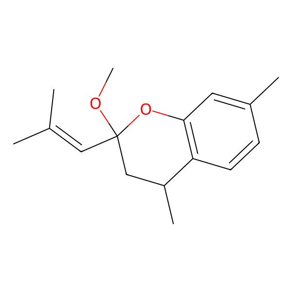 2D Structure of 2-Methoxy-4,7-dimethyl-2-(2-methylprop-1-enyl)-3,4-dihydrochromene