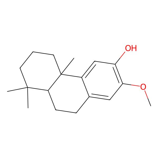 2D Structure of 2-Methoxy-4b,8,8-trimethyl-5,6,7,8a,9,10-hexahydrophenanthren-3-ol 2D Structure of 2-Methoxy-4b,8,8-trimethyl-5,6,7,8a,9,10-hexahydrophenanthren-3-ol
