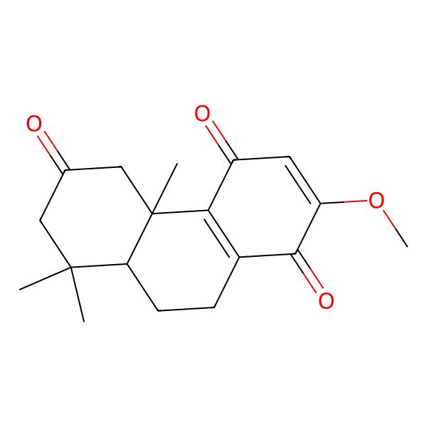 2D Structure of 2-methoxy-4b,8,8-trimethyl-7,8a,9,10-tetrahydro-5H-phenanthrene-1,4,6-trione