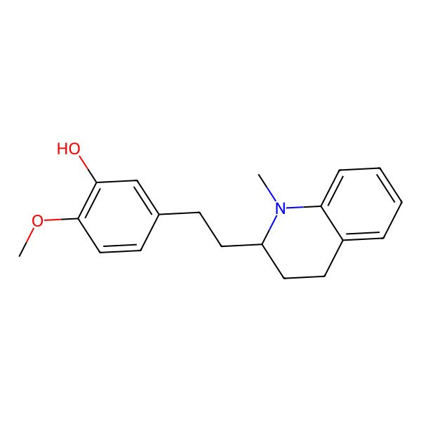 2D Structure of 2-methoxy-5-[2-[(2S)-1-methyl-3,4-dihydro-2H-quinolin-2-yl]ethyl]phenol