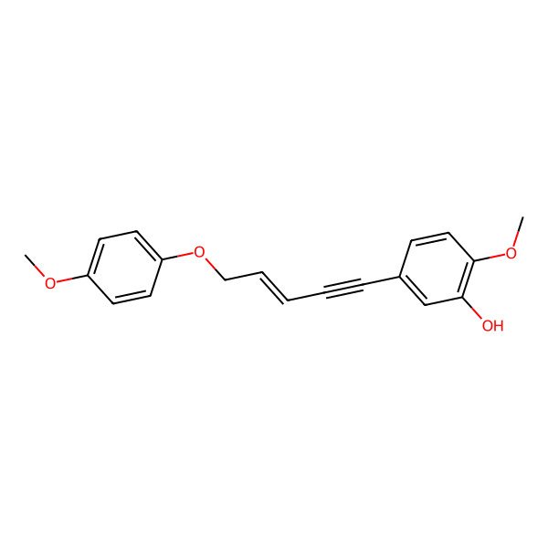 2D Structure of 2-Methoxy-5-[5-(4-methoxyphenoxy)pent-3-en-1-yn-1-yl]phenol