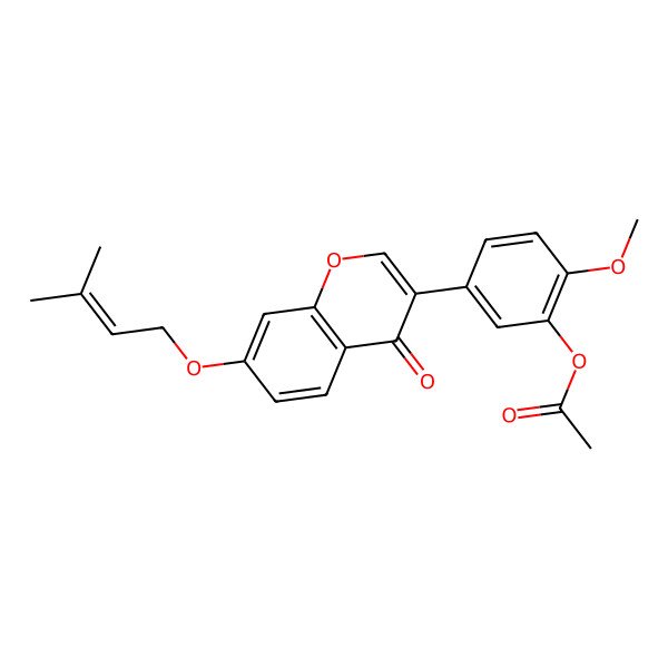 2D Structure of [2-Methoxy-5-[7-(3-methylbut-2-enoxy)-4-oxochromen-3-yl]phenyl] acetate