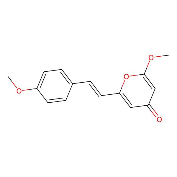 2D Structure of 2-Methoxy-6-[2-(4-methoxyphenyl)ethenyl]pyran-4-one