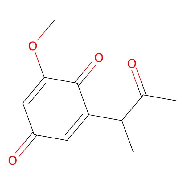 2D Structure of 2-Methoxy-6-(3-oxobutan-2-yl)cyclohexa-2,5-diene-1,4-dione