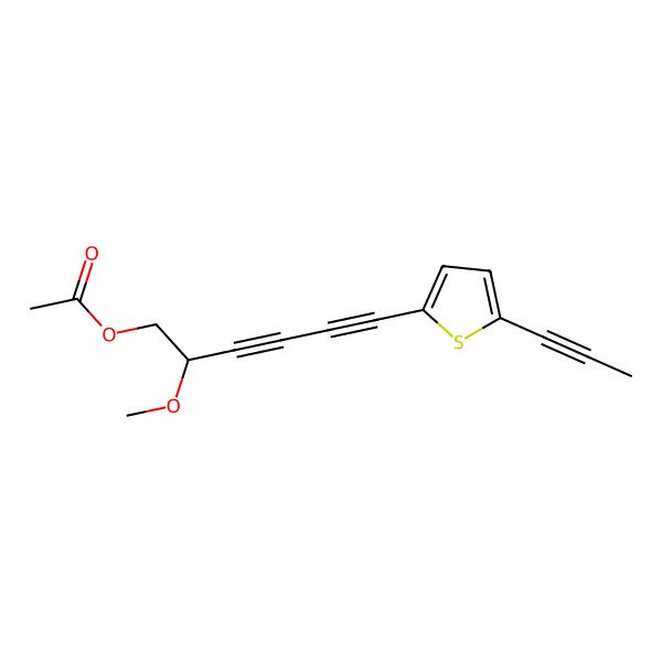 2D Structure of [2-Methoxy-6-(5-prop-1-ynylthiophen-2-yl)hexa-3,5-diynyl] acetate