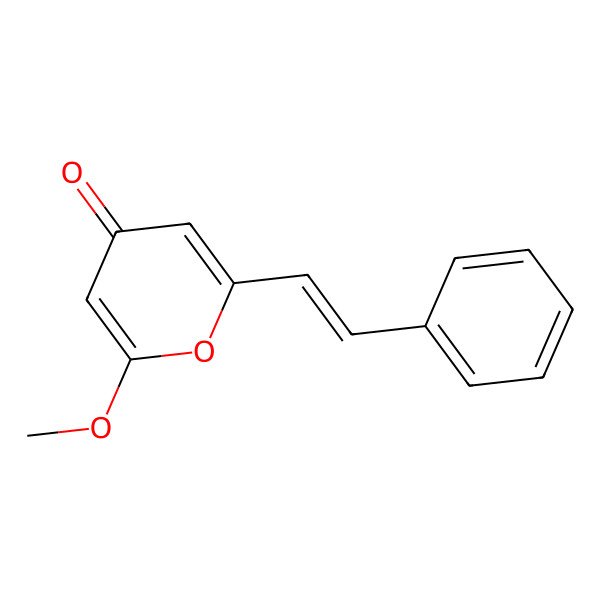 2D Structure of 2-methoxy-6-[(E)-2-phenylethenyl]pyran-4-one