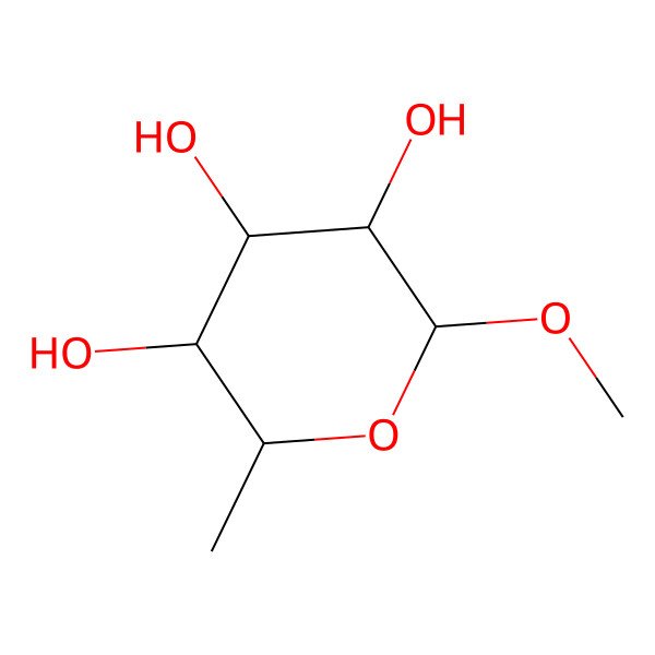 2D Structure of alpha-L-Mannopyranoside, methyl 6-deoxy-