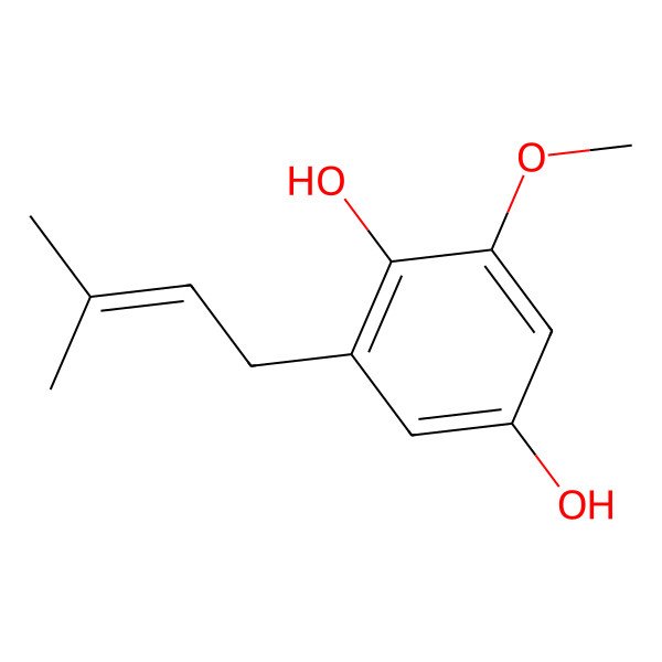 2D Structure of 2-Methoxy-6-prenylhydroquinone 2D Structure of 2-Methoxy-6-prenylhydroquinone