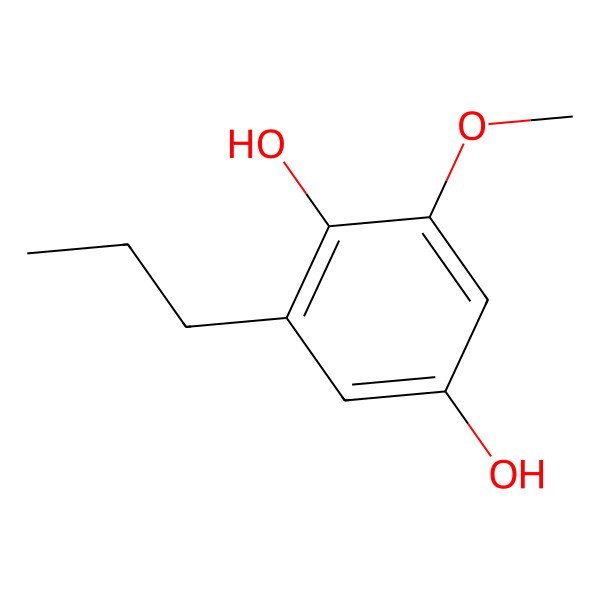 2D Structure of 2-Methoxy-6-propylbenzene-1,4-diol