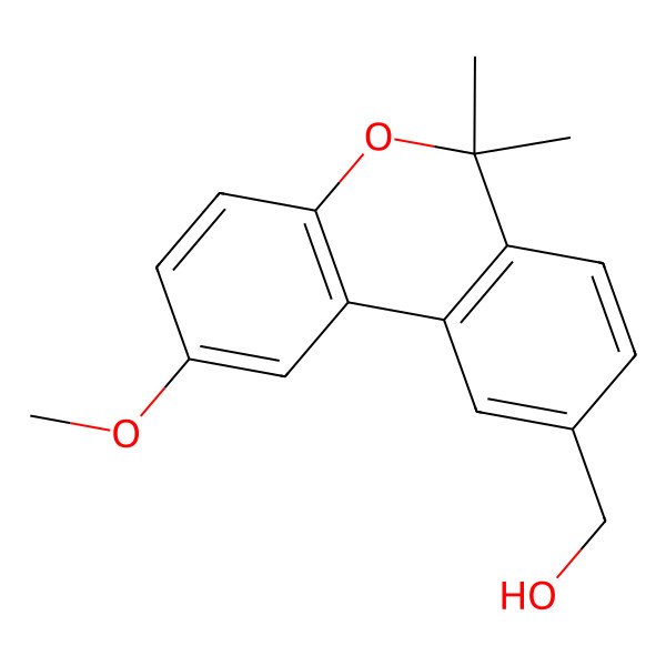 2D Structure of 2-Methoxy-6,6-dimethyl-6H-dibenzo(b,d)pyran-9-methanol