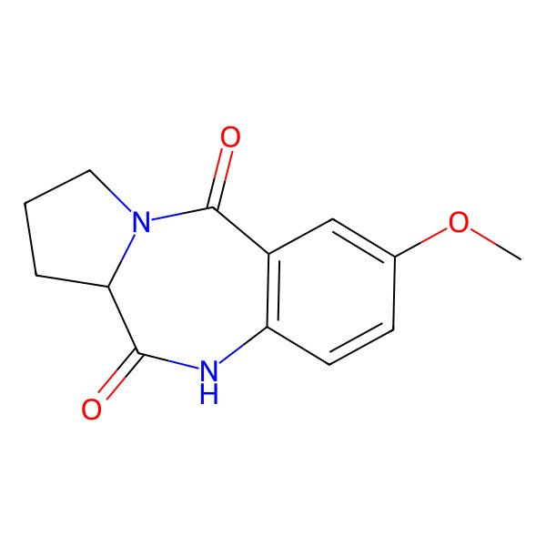 2D Structure of 2-methoxy-6a,7,8,9-tetrahydro-5H-pyrrolo[2,1-c][1,4]benzodiazepine-6,11-dione