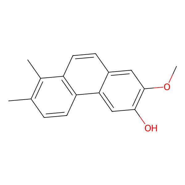 2D Structure of 2-Methoxy-7,8-dimethylphenanthren-3-ol