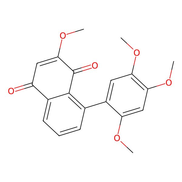 2D Structure of 2-Methoxy-8-(2,4,5-trimethoxyphenyl)naphthalene-1,4-dione