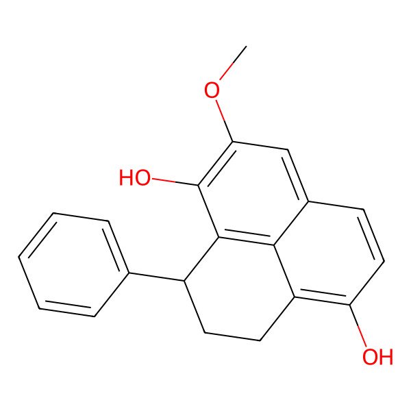 2D Structure of 2-methoxy-9-phenyl-8,9-dihydro-7H-phenalene-1,6-diol