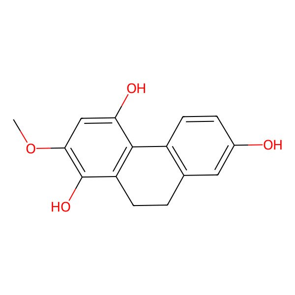 2D Structure of 2-Methoxy-9,10-dihydrophenanthrene-1,4,7-triol