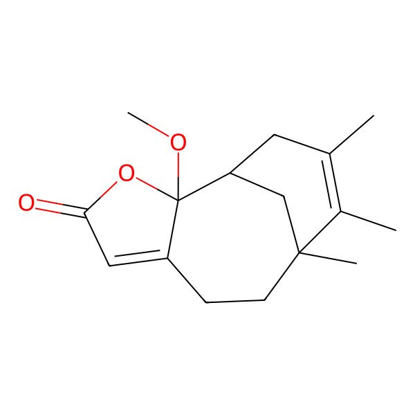 2D Structure of 2-Methoxy-9,10,11-trimethyl-3-oxatricyclo[7.3.1.02,6]trideca-5,10-dien-4-one