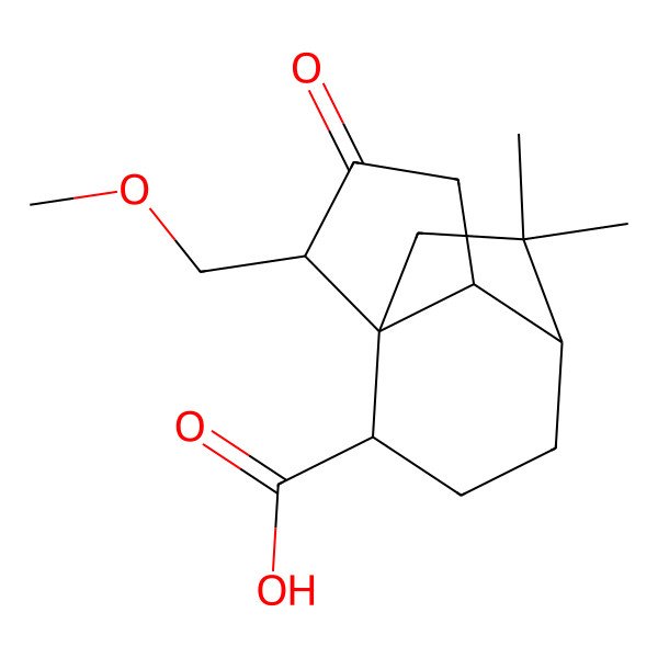 2D Structure of 2-(Methoxymethyl)-11,11-dimethyl-3-oxotricyclo[4.3.2.01,5]undecane-9-carboxylic acid
