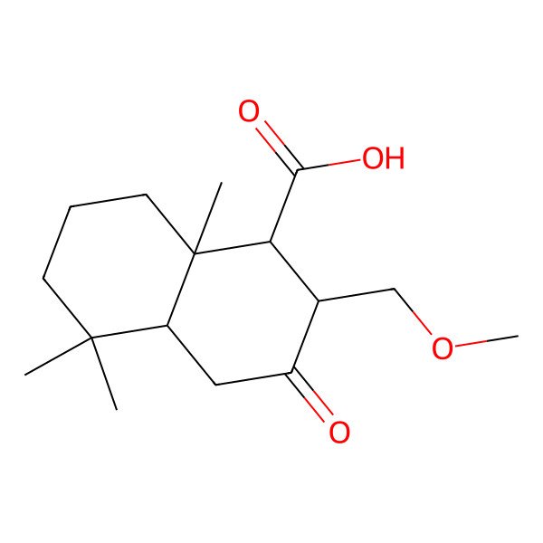 2D Structure of 2-(methoxymethyl)-5,5,8a-trimethyl-3-oxo-2,4,4a,6,7,8-hexahydro-1H-naphthalene-1-carboxylic acid