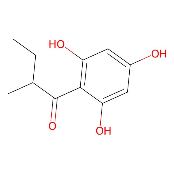 2D Structure of 2-Methyl-1-(2,4,6-trihydroxyphenyl)butan-1-one 2D Structure of 2-Methyl-1-(2,4,6-trihydroxyphenyl)butan-1-one