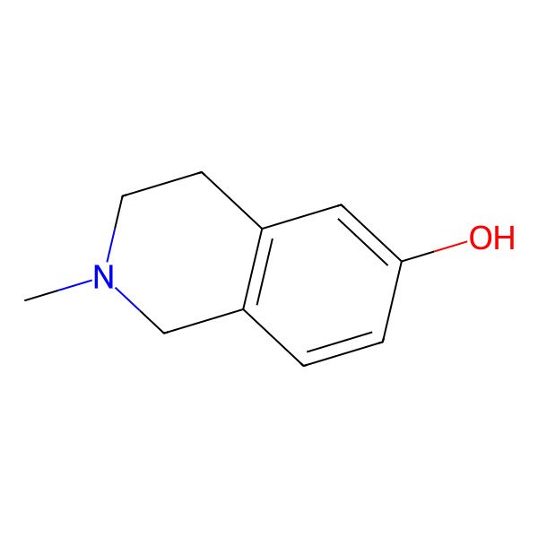 2D Structure of 6-Isoquinolinol, 1,2,3,4-tetrahydro-2-methyl-