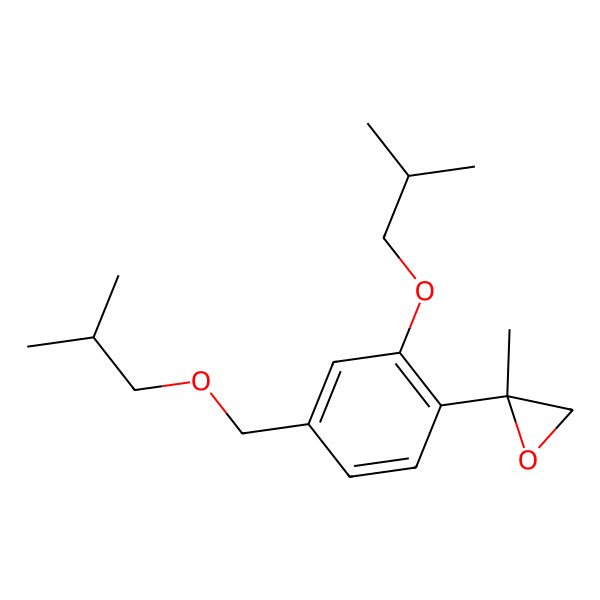 2D Structure of 2-Methyl-2-[2-(2-methylpropoxy)-4-(2-methylpropoxymethyl)phenyl]oxirane