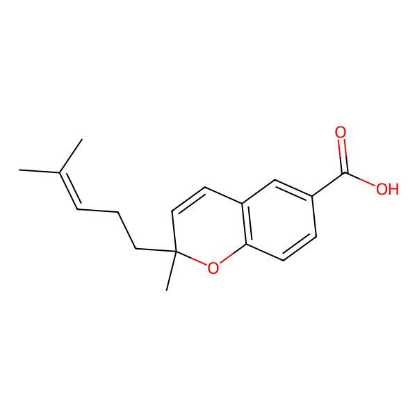 2D Structure of 2-Methyl-2-(4-methylpent-3-enyl)chromene-6-carboxylic acid
