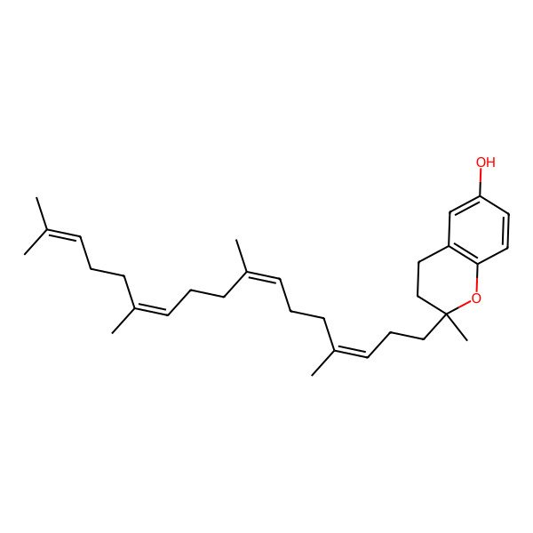 2D Structure of 2-Methyl-2-(4,8,12,16-tetramethylheptadeca-3,7,11,15-tetraenyl)-3,4-dihydrochromen-6-ol