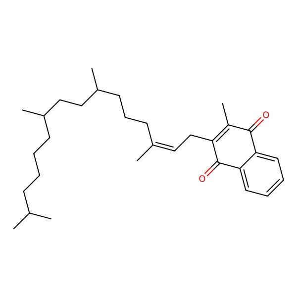 2D Structure of 2-methyl-3-[(E,7R,10S)-3,7,10,15-tetramethylhexadec-2-enyl]naphthalene-1,4-dione