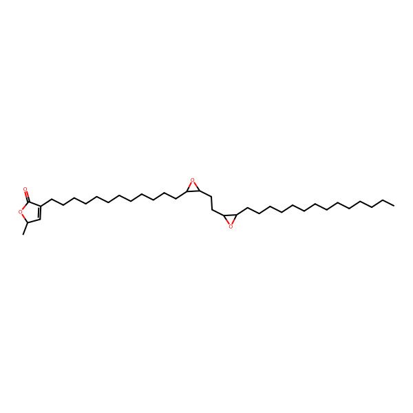 2D Structure of 2-methyl-4-[12-[3-[2-(3-tetradecyloxiran-2-yl)ethyl]oxiran-2-yl]dodecyl]-2H-furan-5-one