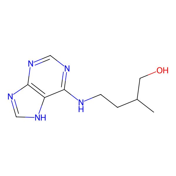 2D Structure of 2-Methyl-4-(1H-purin-6-ylamino)butan-1-ol