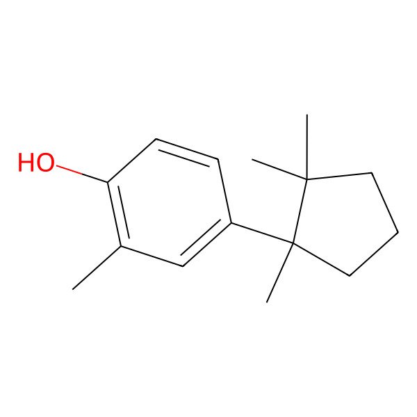 2D Structure of 2-methyl-4-[(1R)-1,2,2-trimethylcyclopentyl]phenol
