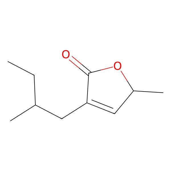 2D Structure of 2-methyl-4-(2-methylbutyl)-2H-furan-5-one