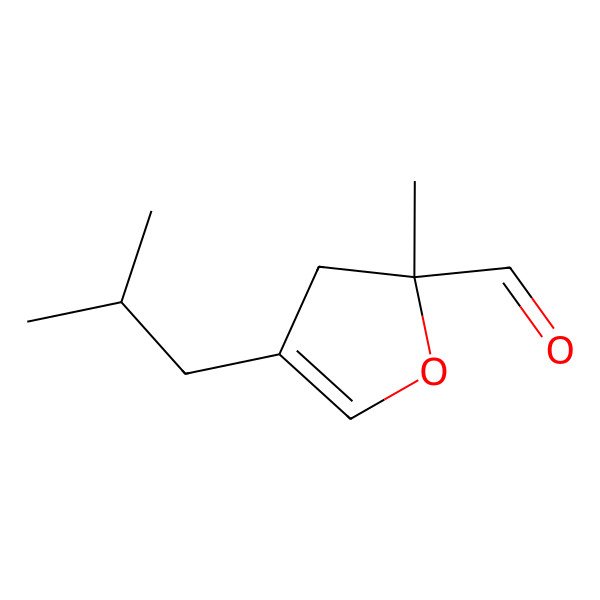 2D Structure of 2-methyl-4-(2-methylpropyl)-3H-furan-2-carbaldehyde