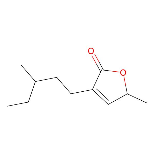 2D Structure of 2-methyl-4-(3-methylpentyl)-2H-furan-5-one