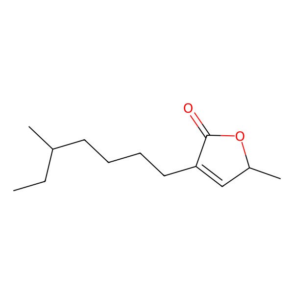2D Structure of 2-methyl-4-(5-methylheptyl)-2H-furan-5-one