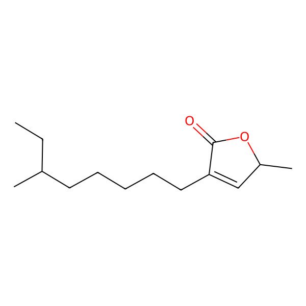 2D Structure of 2-methyl-4-(6-methyloctyl)-2H-furan-5-one