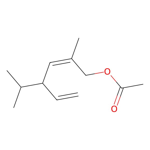 2D Structure of (2-Methyl-4-propan-2-ylhexa-2,5-dienyl) acetate 2D Structure of (2-Methyl-4-propan-2-ylhexa-2,5-dienyl) acetate