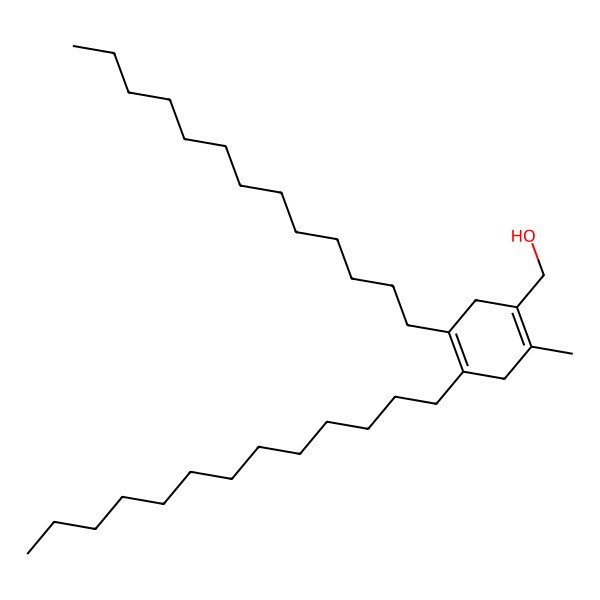 2D Structure of (2-Methyl-4,5-ditridecyl-1,4-cyclohexadienyl)methanol