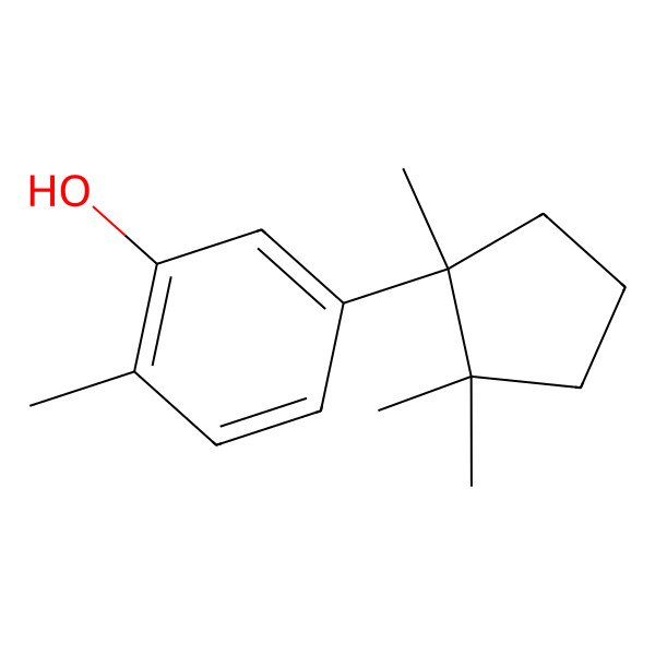 2D Structure of 2-methyl-5-[(1R)-1,2,2-trimethylcyclopentyl]phenol