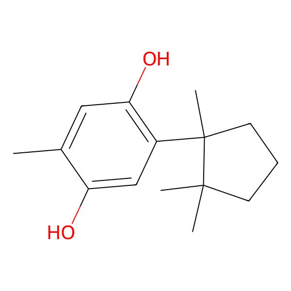 2D Structure of 2-methyl-5-[(1S)-1,2,2-trimethylcyclopentyl]benzene-1,4-diol