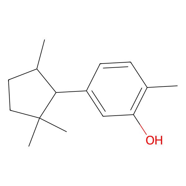 2D Structure of 2-methyl-5-[(1S,5R)-2,2,5-trimethylcyclopentyl]phenol