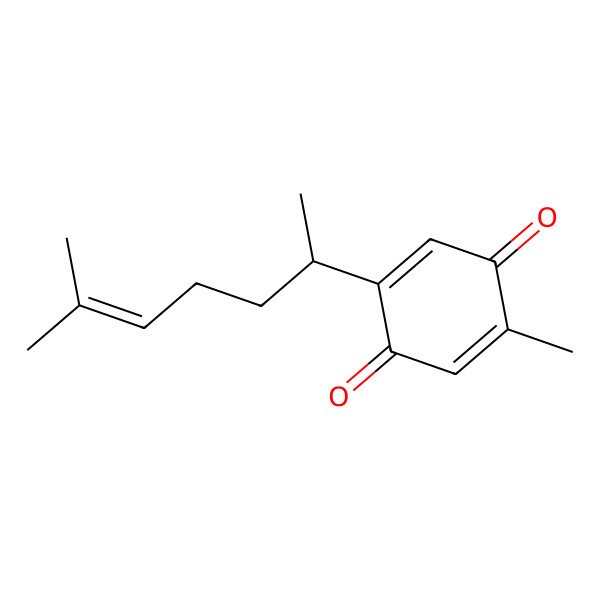 2D Structure of 2-methyl-5-[(2S)-6-methylhept-5-en-2-yl]cyclohexa-2,5-diene-1,4-dione