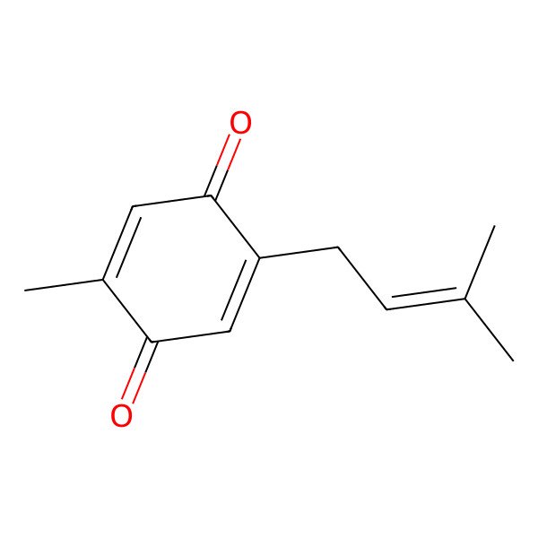 2D Structure of 2-Methyl-5-(3-methylbut-2-enyl)1,4-benzoquinone 2D Structure of 2-Methyl-5-(3-methylbut-2-enyl)1,4-benzoquinone